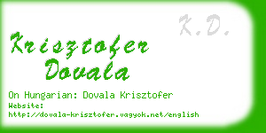 krisztofer dovala business card